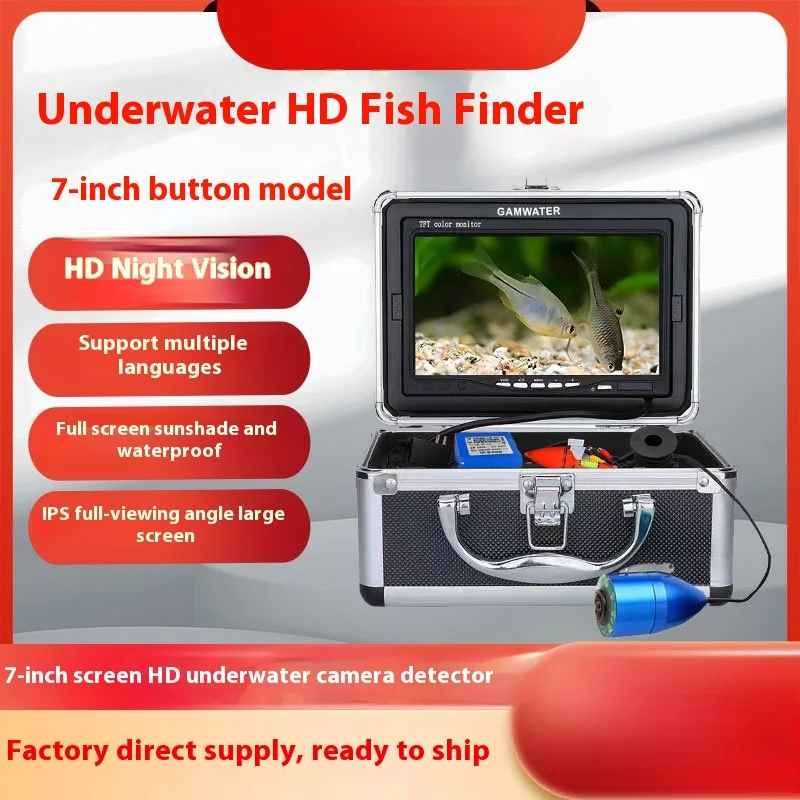 

7Высококачественный эхолот для подводной рыбалки с дисплеем глубины и температуры для зимней морской рыбалки и речной рыбалки