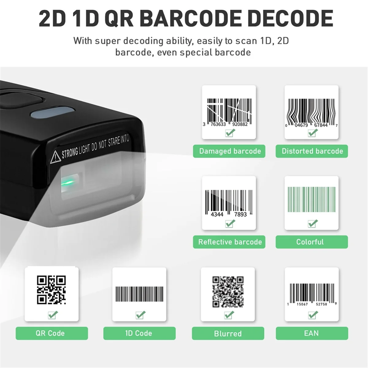 【Limited Offer】Wireless 1D Barcode Scanner Bluetooth Mini Scanner Support Android POS