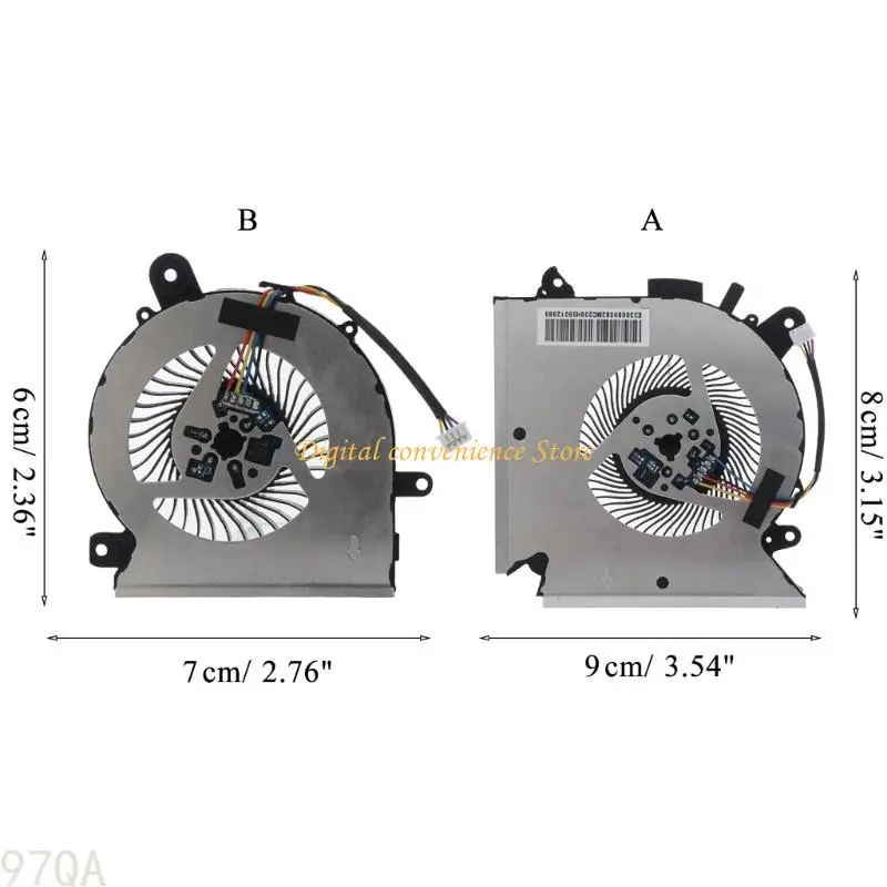 97QA PABD08008SH-N413 PAAD06015SL-N433 Radiatore per ventola raffreddamento CPU per laptop MSI GF63