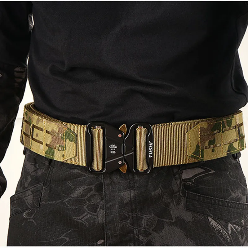 

Tactical Belt Quick Release Gun Belt Load-bearing System Gear Belt Laser-cut Molle Slots Modular Attachments Duty Belt Mission