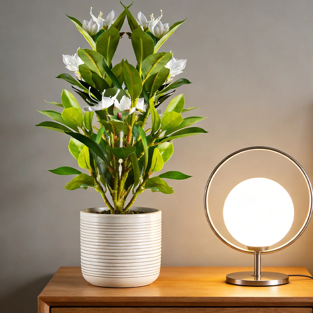 21-40 cm große künstliche Azaleenblüten, künstlicher Ficusbaum, künstliche Magnolienzweige, tropische Kunstbanyanblätter für die Dekoration von Zuhause und Büro – Detail 11