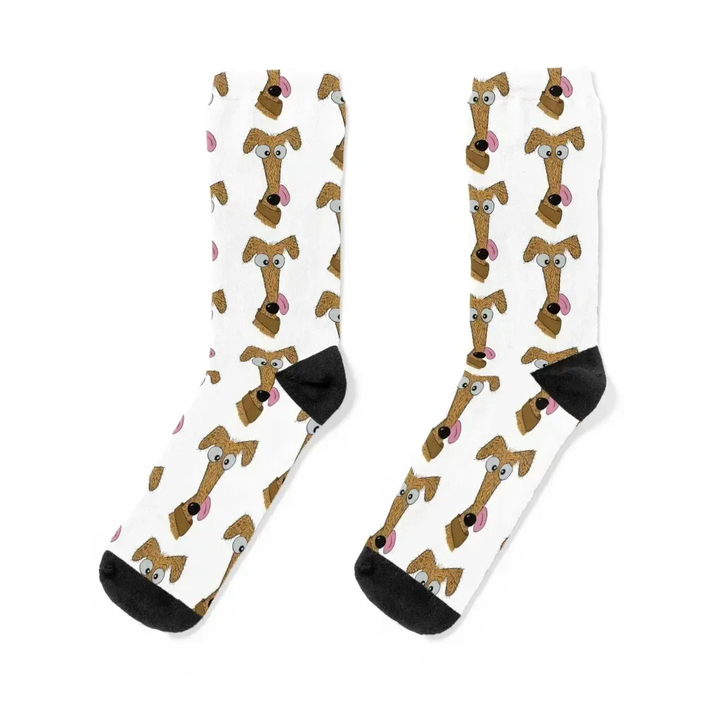 Scruffy Rough Coated Fawn, Tan, Brown Lurcher Socks kawaii FASHION floral designer brand Socks Female Men's