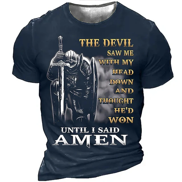 

Mens Vintage T Shirts Cross Knight 3d Print American Style T-shirt Men Women Fashion Oversized Short Sleeve T Shirt Breath Tops