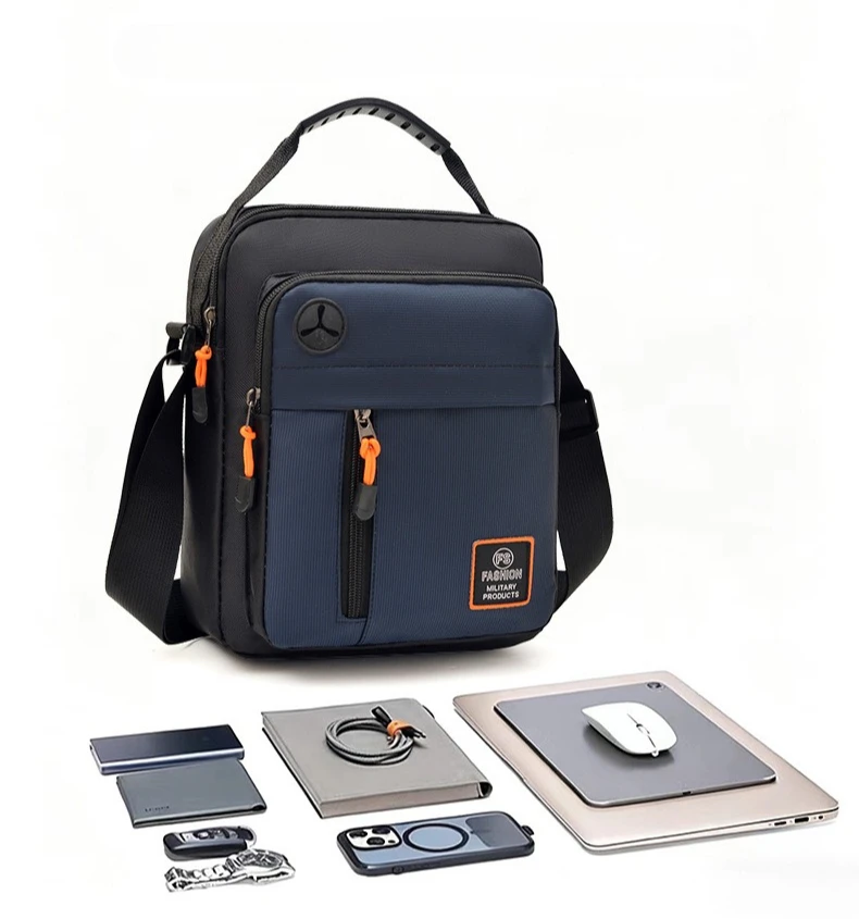 Geräumige Herrentasche, Umhängetasche, wasserdichter und abriebfester Rucksack mit mehreren Fächern, ideal für den Geschäftsalltag. – Detail 6