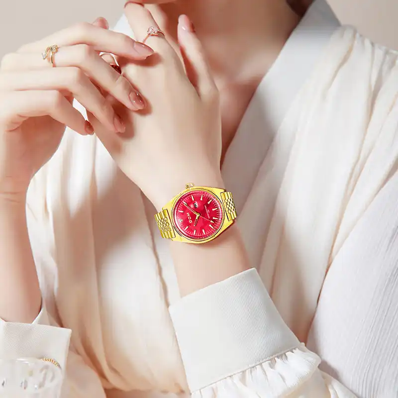 DOM 1782 eleganti orologi al quarzo per donna lusso casual luminoso in acciaio inossidabile impermeabile orologio da polso da donna d'affari reloj mujer