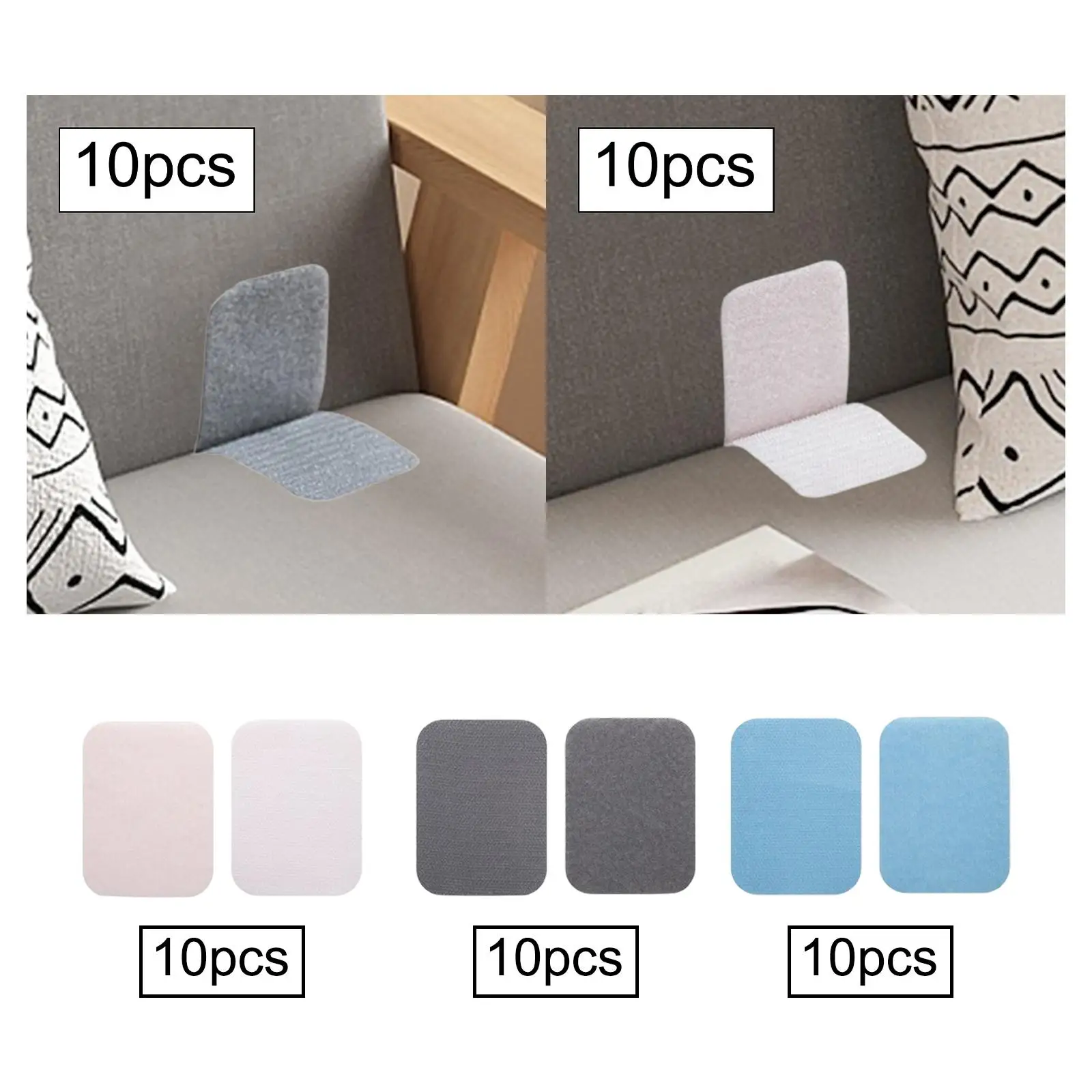 10Pcs Strips with Adhesive Double Sided Tape for Curtain Home