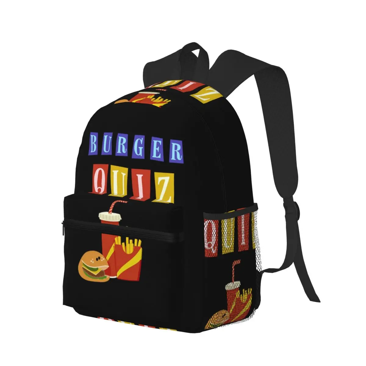 

Burger Quizz New Logo Student Backpack School Bag Hiking Travel Daypack for Boys Girls Bookbag Shoulder Bags