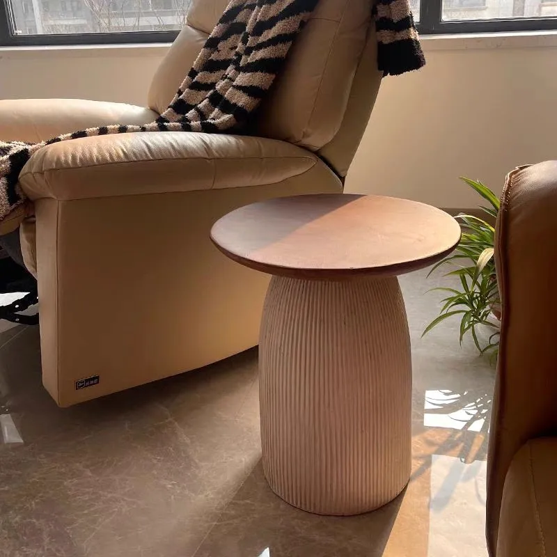 LH simple art rounded corner several bedrooms bedside table outdoor movable small round table