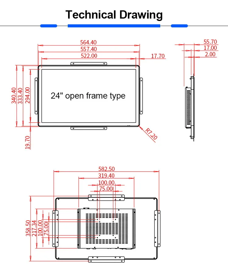 شاشة LCD بإطار مفتوح يعمل بنظام Android WIFI شاشة لمس سعوية PCAP مقاس 23 24 بوصة تعمل باللمس #6