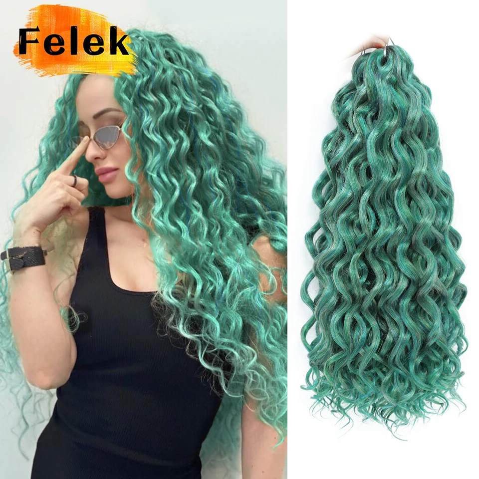 Hawaii Krullende Stijl Ocean Wave Vlechten Hair Extensions Gehaakte Vlechten Synthetische Afro Krullen Ombre Roze Watergolf Vlecht Voor Vrouwen