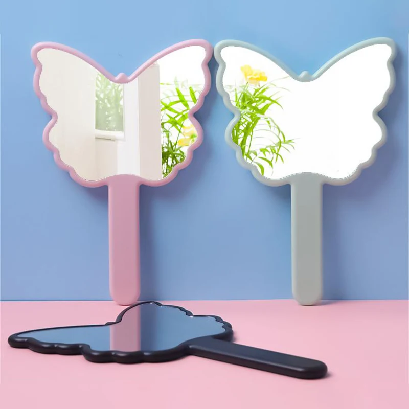 Butterfly Shaped Makeup Mirror Handheld Mirror Portable Eyelash Extension Mirrors Salon Mirrors Makeup Accessories