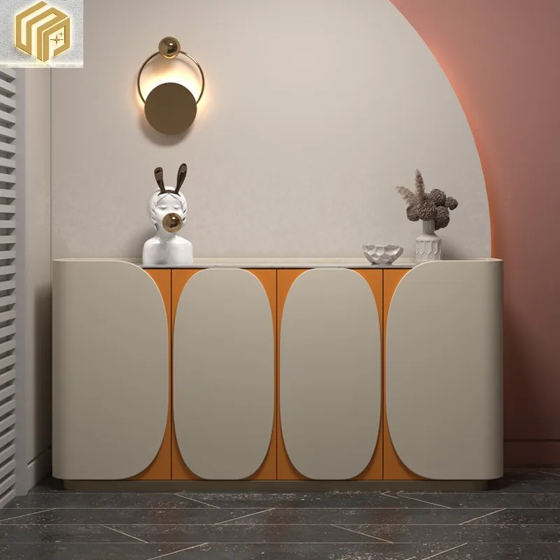

Light luxury foyer cabinet, Italian style decorative cabinet, modern minimalist shoe cabinet, dining room rock board dining edge