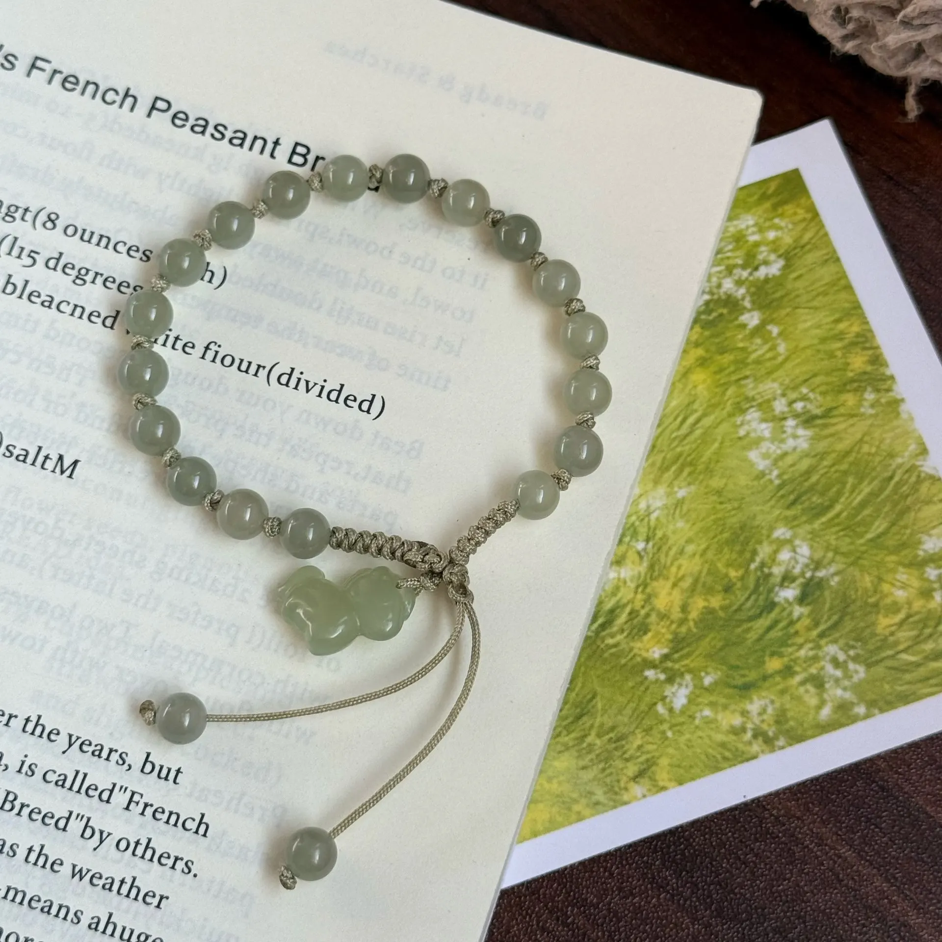 Natural Hetian Jade Horse Charm Adjustable Bracelet Chinese Style Lucky Blessing Wealth Attracting Career Promotion Zodiac Jewel