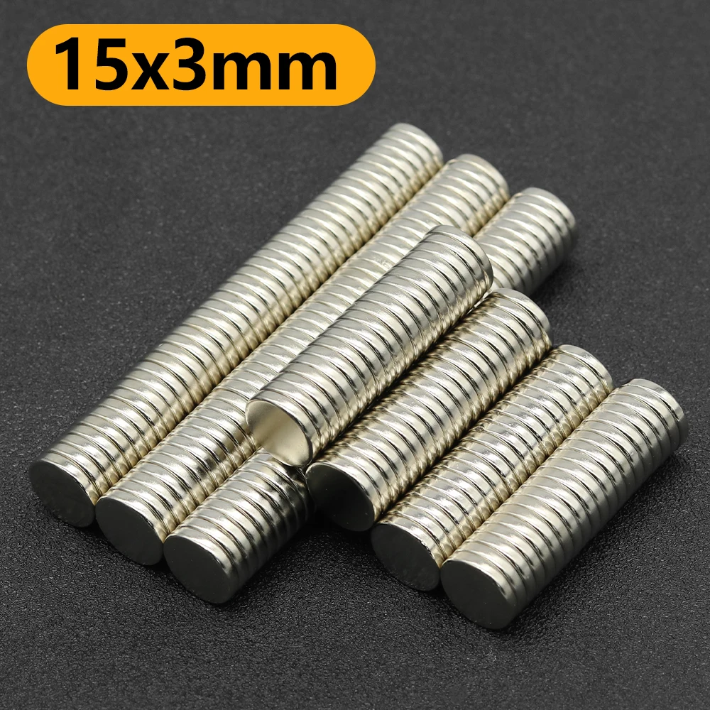 15x3mm N35 NdFeB Round Neodymium Magnet Super Strong Permanent Powerful Magnets Refrigerator DIY Craft Multi‑Purpose Magnetic