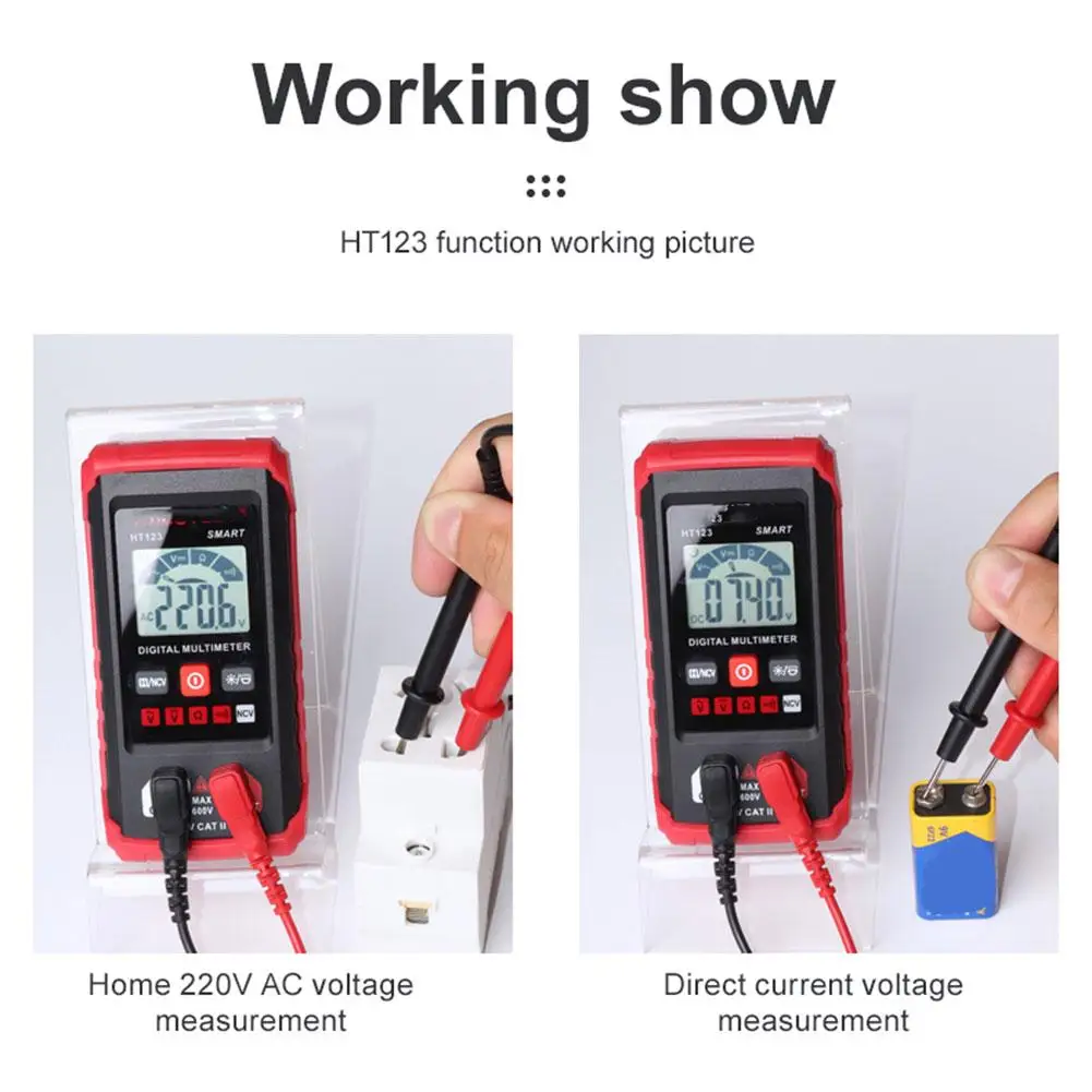 Mini Digital Multimeter Volt Meter Tm-510 Digital Multimeter AC/DC Current MeterNon Contact Voltage Tester Multimeter Tester,