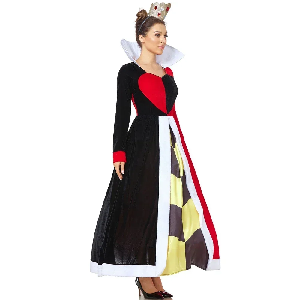 Disfraz de princesa de la Reina de los corazones para mujer, traje de Halloween, disfraz de Alicia en el país de las Maravillas, vestido de fantasía