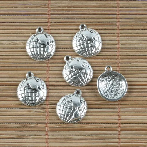 20pcs 16x12mm,hole:1mm Tibetan silver Earth globe design pendant h0193