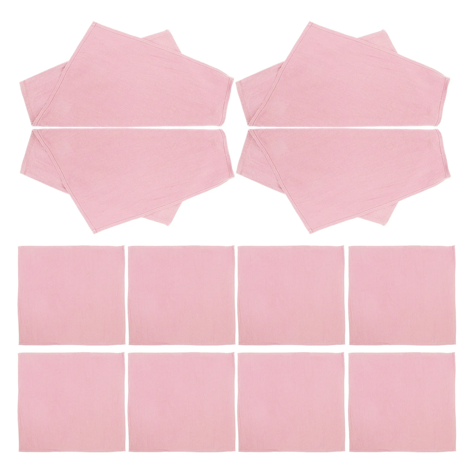 

12Pcs Cotton Cloth Washable Dinner Napkins 40cm Soft Reusable Natural Pink Napkins for Weddings Parties Restaurants Home