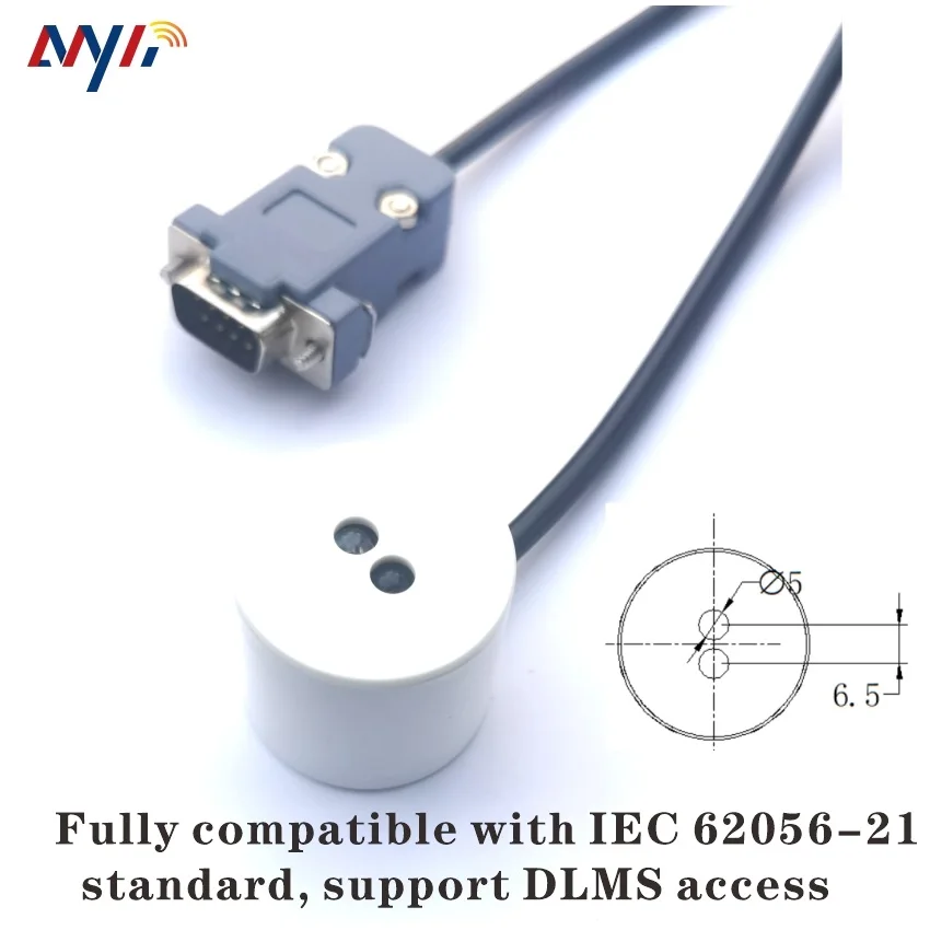 Near Infrared DB9 RS232 IR Optical Magnetic Adapter STS DLMS IEC62056-21 IEC1107 Smart kWh Meter Optical Probe