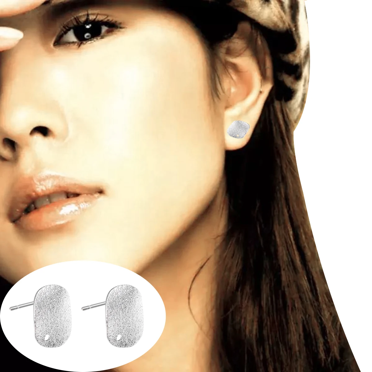 

20pc Perforated Ear Needle Sterling Silver Earrings Trendy Metal Accessories Wafer Small Flat Alloy Jewelry Gifts