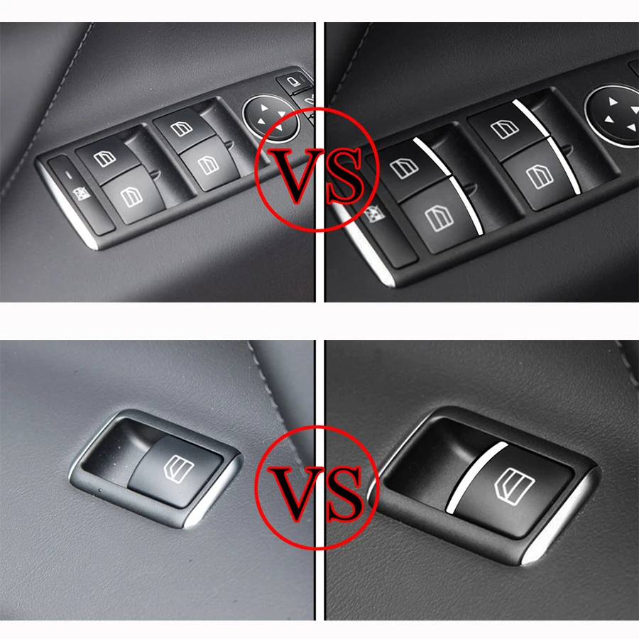 7Pcs/set ABS Chrome Car Window Lift Switch Buttons Sequins Trim Cover Sticker for Tesla Model S X 2012 - 2022 Accessories