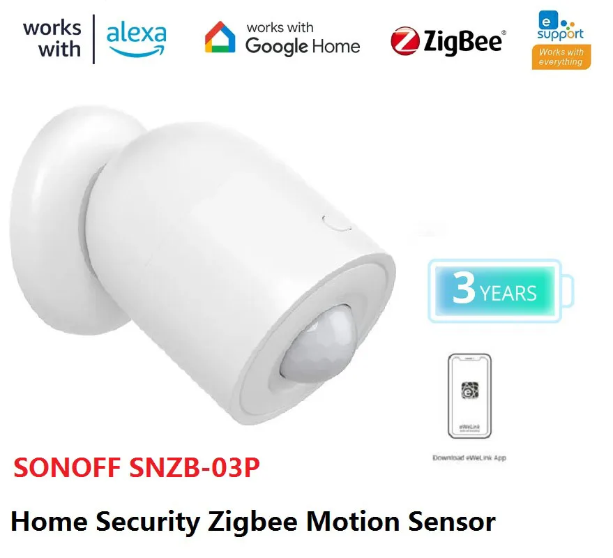 1PCS SONOFF SNZB-03P Zigbee Motion Sensor Environment Light Detection Alert Notification eWeLink Smart Scene via Alexa Google