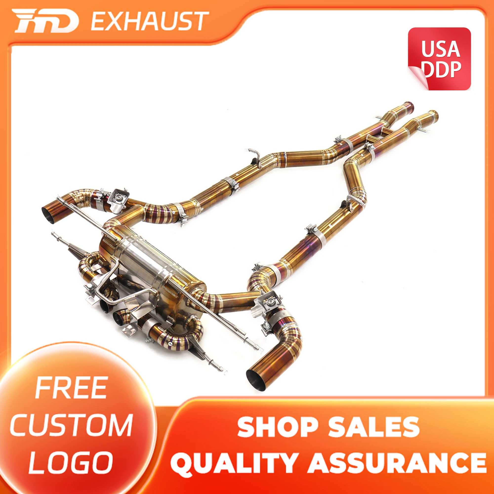 

HMD Hot Sales TC4 Catback for Mercedes Benz amg GT-R With Original Valves Exhaust Lossless Installation 3 inches Pipe