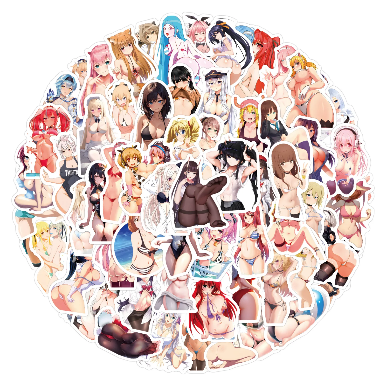 10/60/120PCS Sexy Girls Waifu Adult Stickers Anime Graffiti Decals DIY Phone Laptop Photo Album Suitcase Sticker Classic Toy