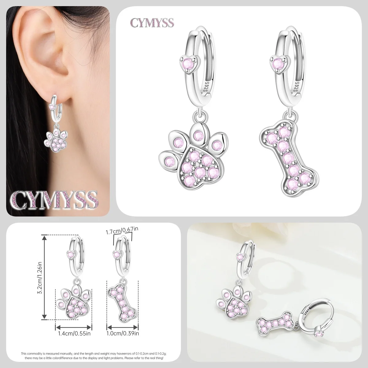 Original 925 Sterling Silber Sterne Mond Bunter Herz-Zirkon Satelliten-Ohrringe Schmuck Creolen für Damen Party Trendige Geschenke – Detail 27