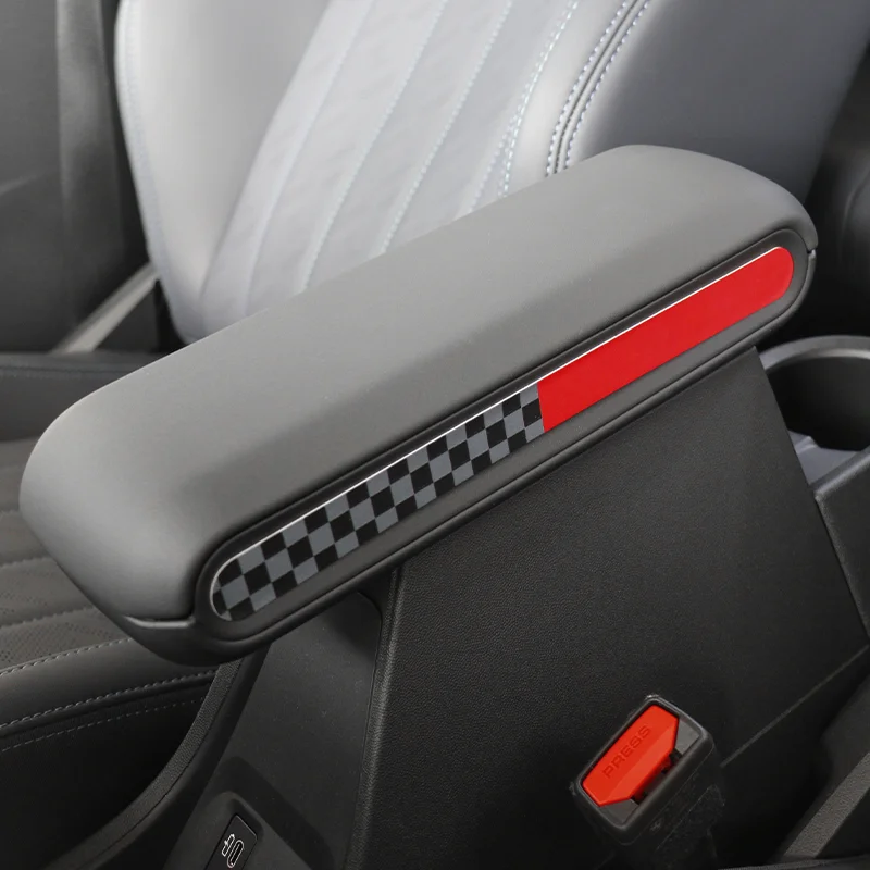 Car Armrest Box Side Stripe Sticker For BMW Mini Cooper S F65 F66 2024 2025 PU Leather Car Interior Decoration Accessories