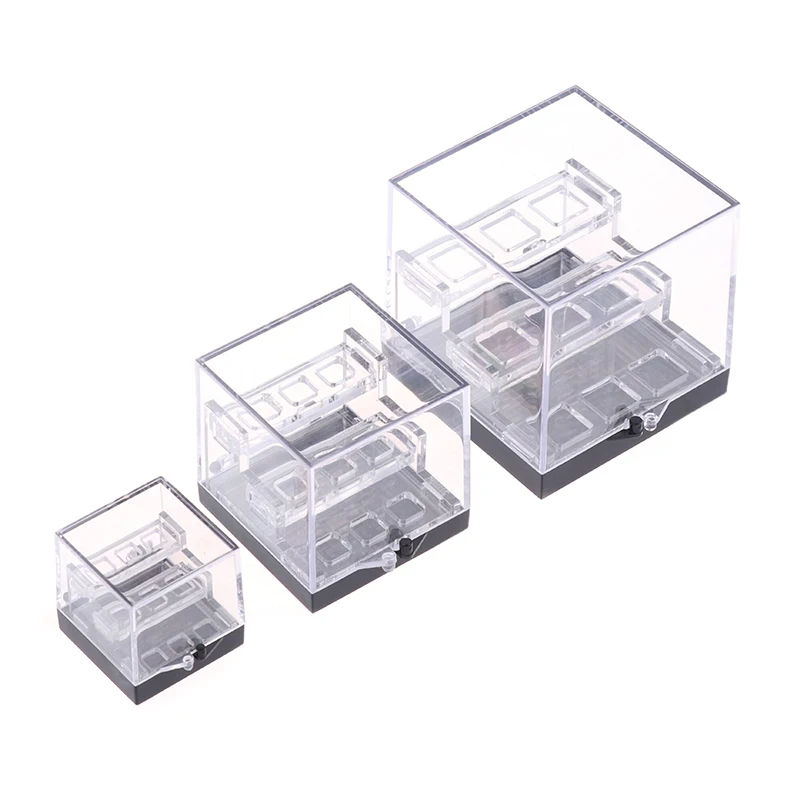 Transparent Acrylic Three-layer Crystal Mineral Display Case，Jewelry Box Raw Stone Organizer