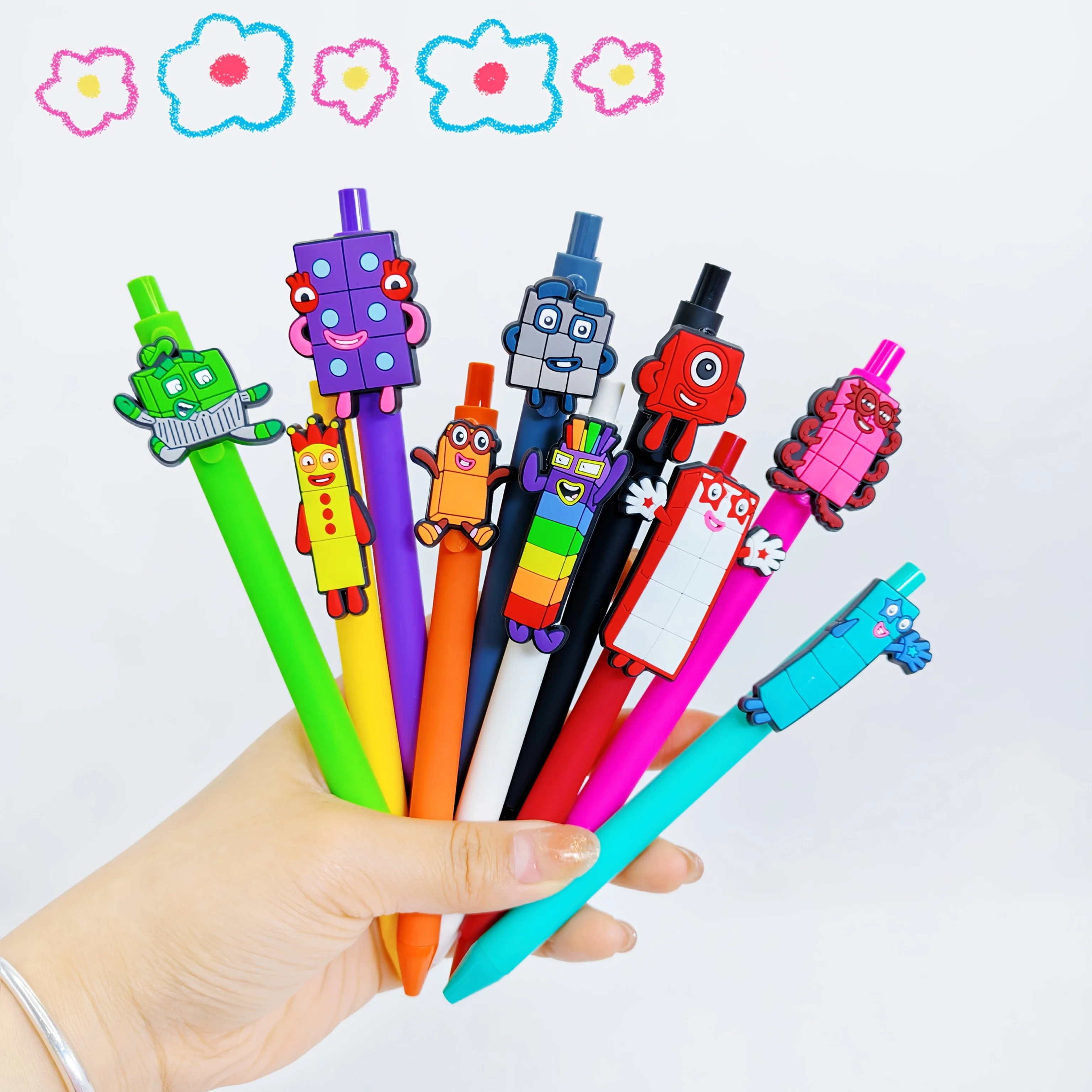 

15 шт./20 шт. шариковая ручка с цифровым блоком, шариковая ручка с блоковой тематикой, ручка для подписи с черными чернилами