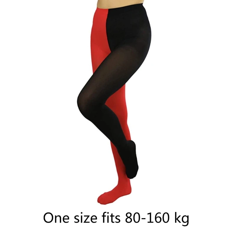 Two-Toned Long Tights High Waist Elastic Footed Leggings Cosplay Party Costumes Drop Shipping