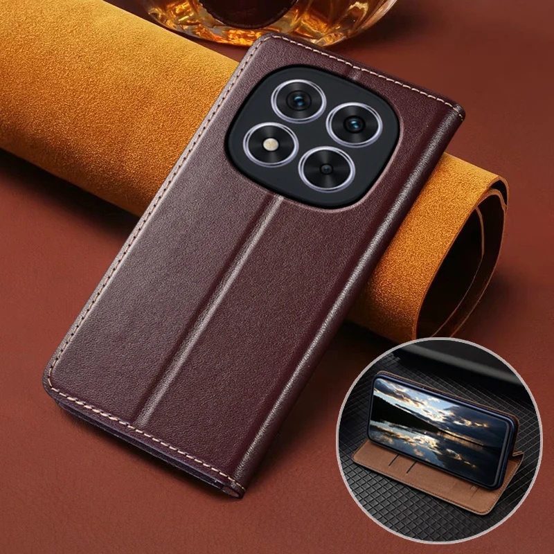 

For XIAOMI Redmi Note14 Note 14S 14 Pro+ Plus 5G Flip Case Napa Texture Magnetic Cover Cowhide Genuine Leather Wallet Cases