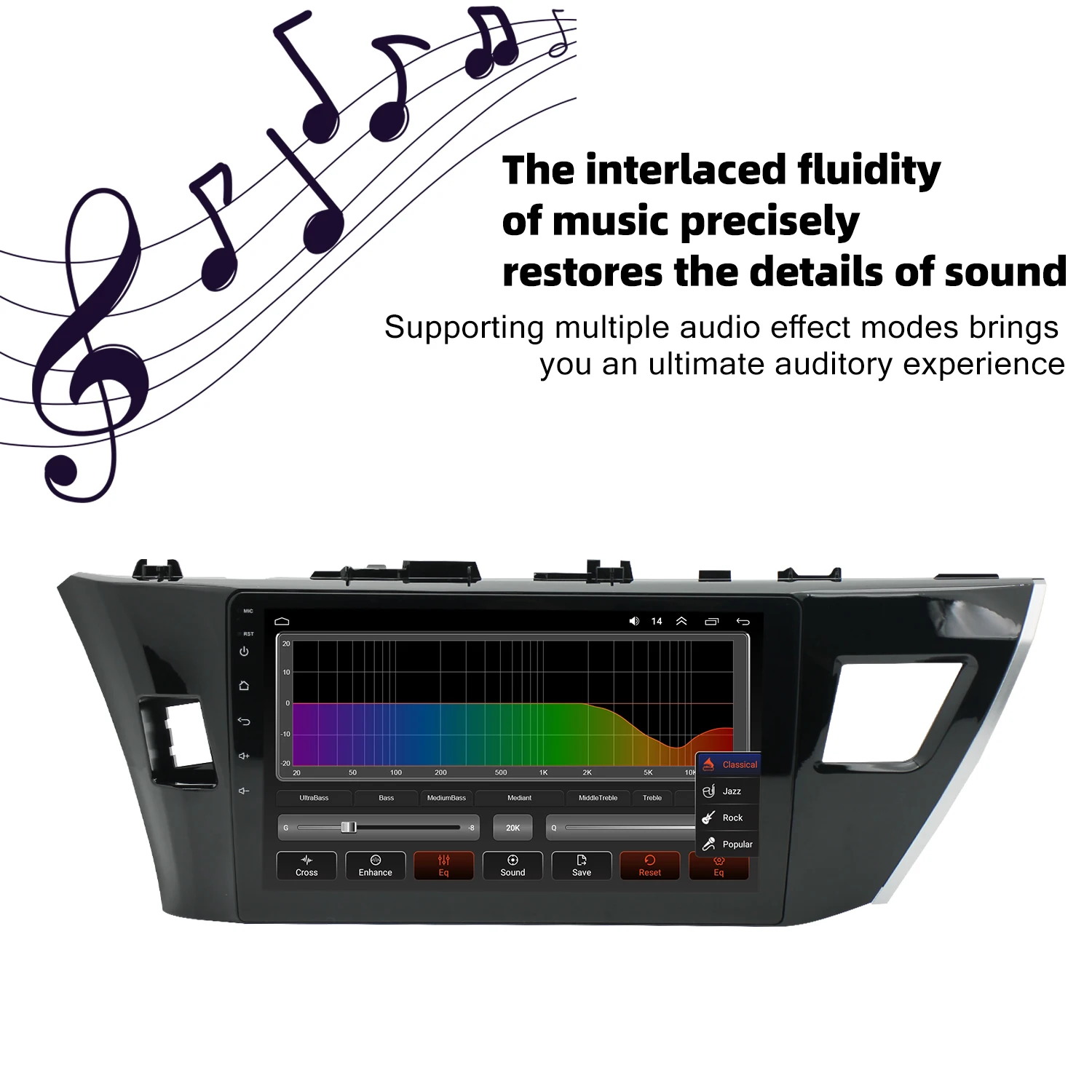 2014-2016 for Corolla Car for Android Large Screen Navigation for CarPlay Dashboard MP3 Player Capacitive Touch Screen