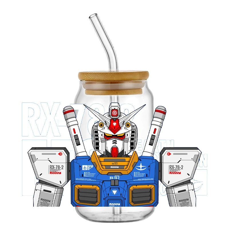 

Japan Comic Robot Warrior Pattern UV DTF Cup Mug Wraps Miniso 3D Transfer Sticker for 16oz Libbey Cup RX782 3D Sticker