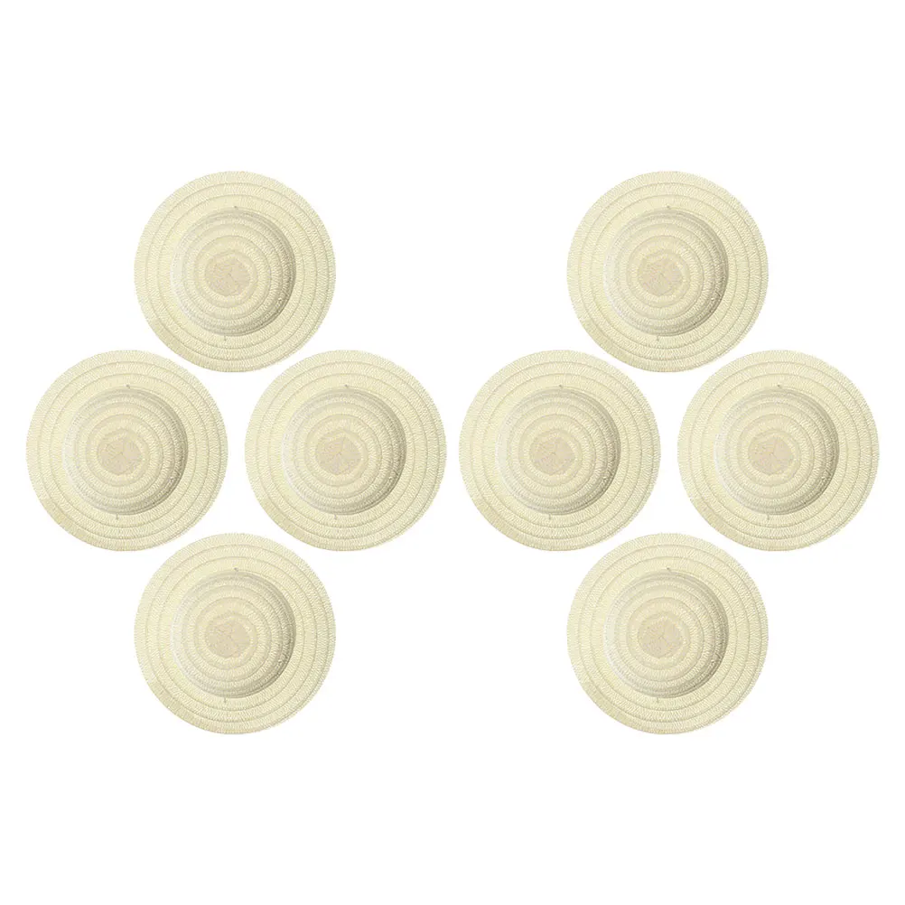 

8pcs Kids Hand Painted Straw Hats Creative DIY Projects Blank Craft Supplies Lightweight Portable Fun Activities