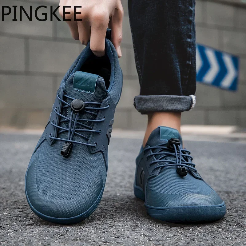 VENOCON PINGKEE Unisex Wide Feet ToeBox Barefoot Shoes Men Women Minimalist Athletic Sneakers Man Crossfit Leather Footwear