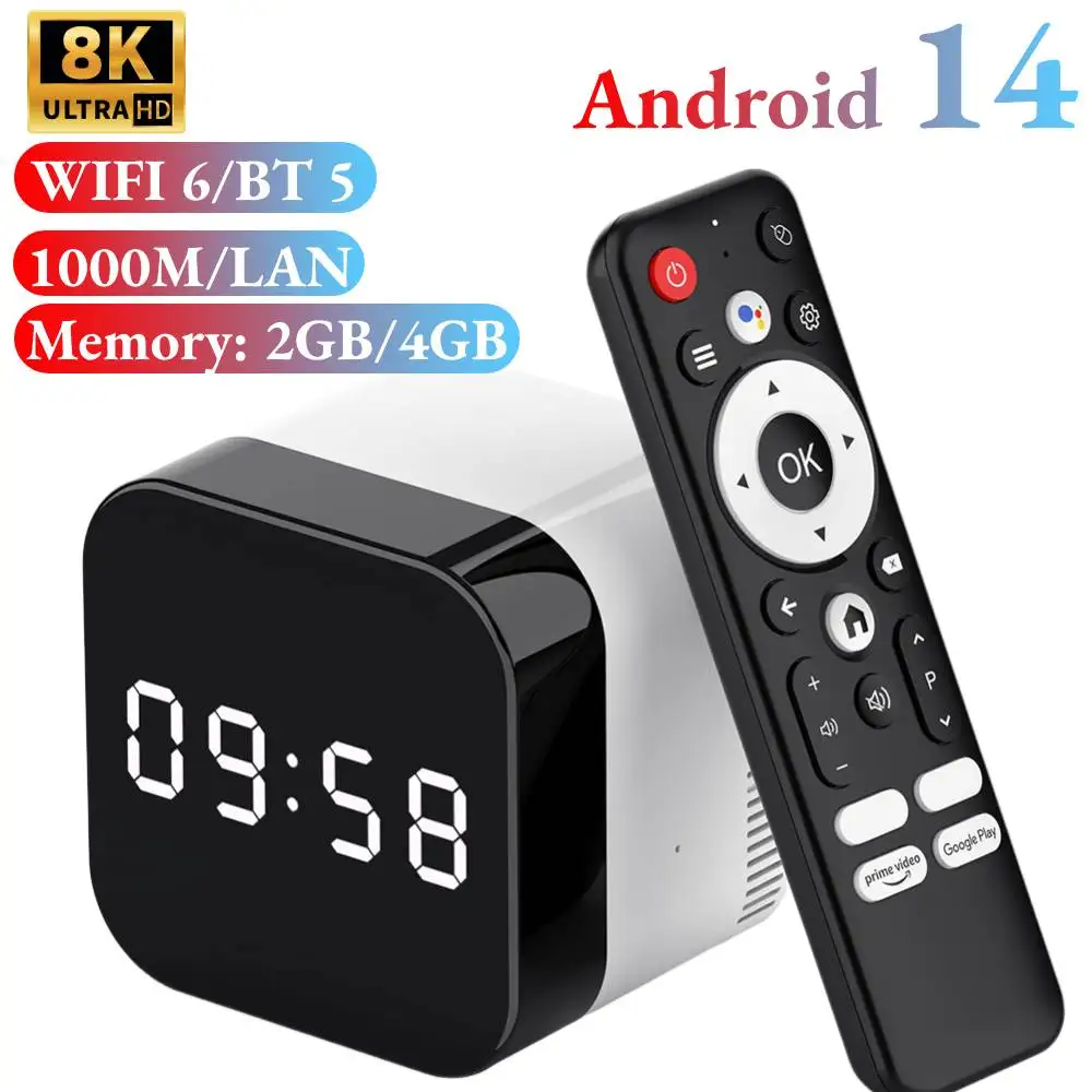 Caja de TV inteligente H96 MAX H728 Android 14 ATV Box 8K 4K @ 60fps 1000M/LAN Wifi6 BT5.0 asistente de voz de Google reproductor multimedia decodificador