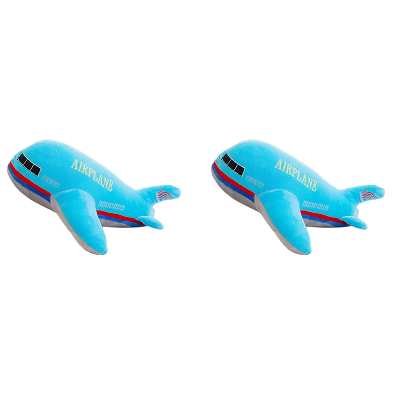 

B24C-2X New 40Cm Large Size Simulation Airplane Plush Kids Sleeping Back Cushion Soft Aircraft Stuffed Pillow Blue