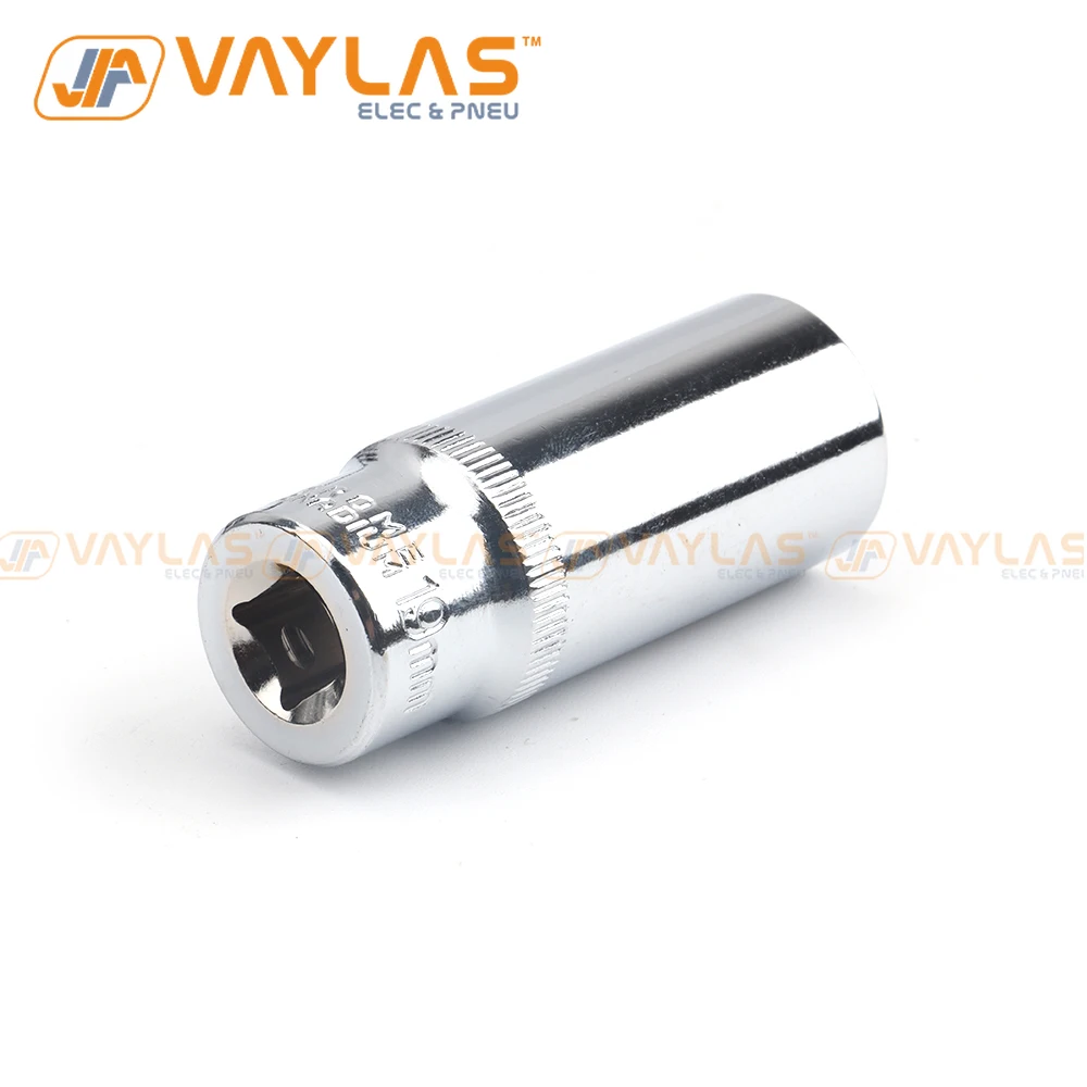 8-19 มม.3/8 นิ้วยาวซ็อกเก็ตชุดเครื่องมือเจาะอุปกรณ์เสริม Chrome Plated HEX End สําหรับ Electric Air ประแจใช้