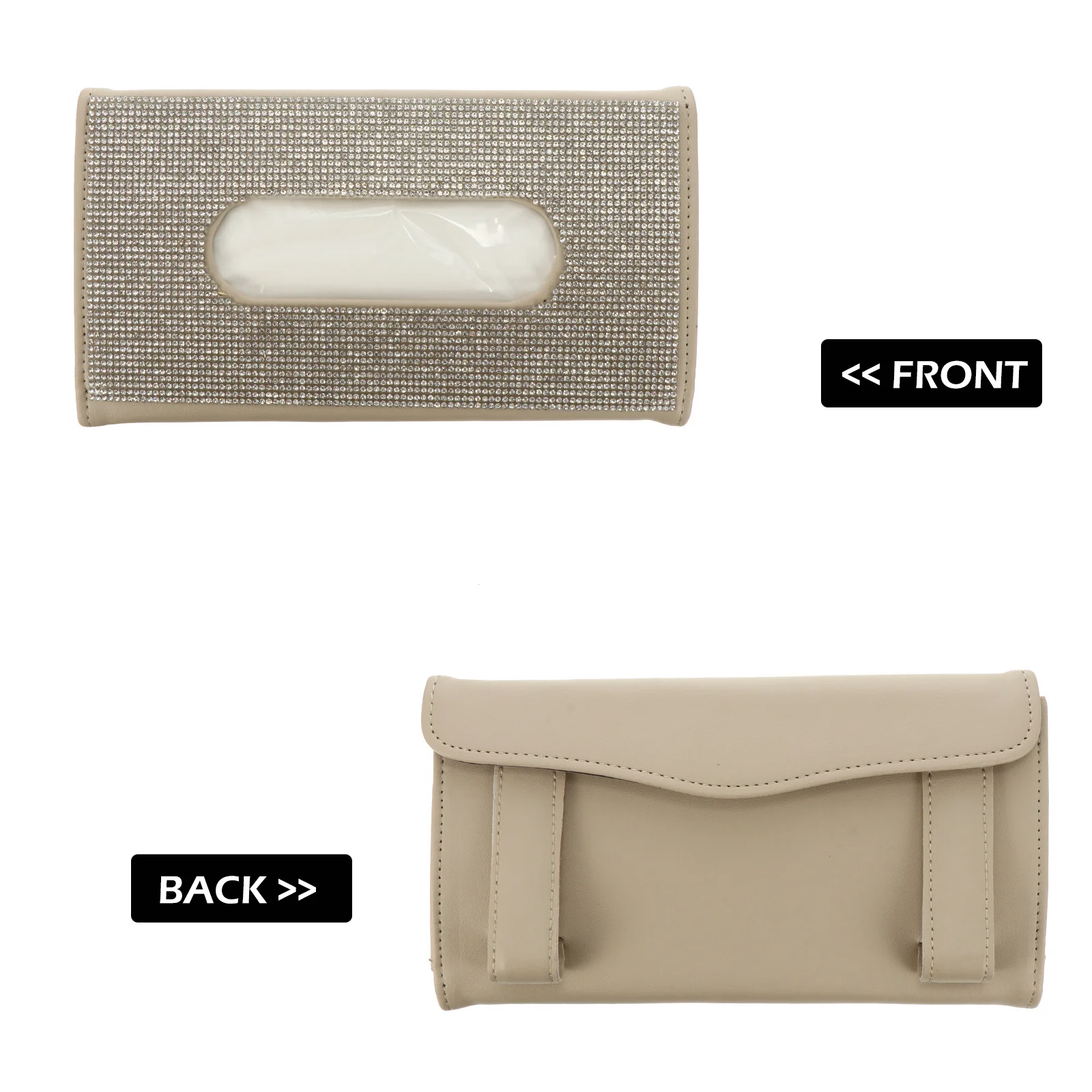 

1Pcs Car Visor Tissue Holder Sequins Decorative Practical Napkin Box for Vehicle Sun Visor Tissue Case