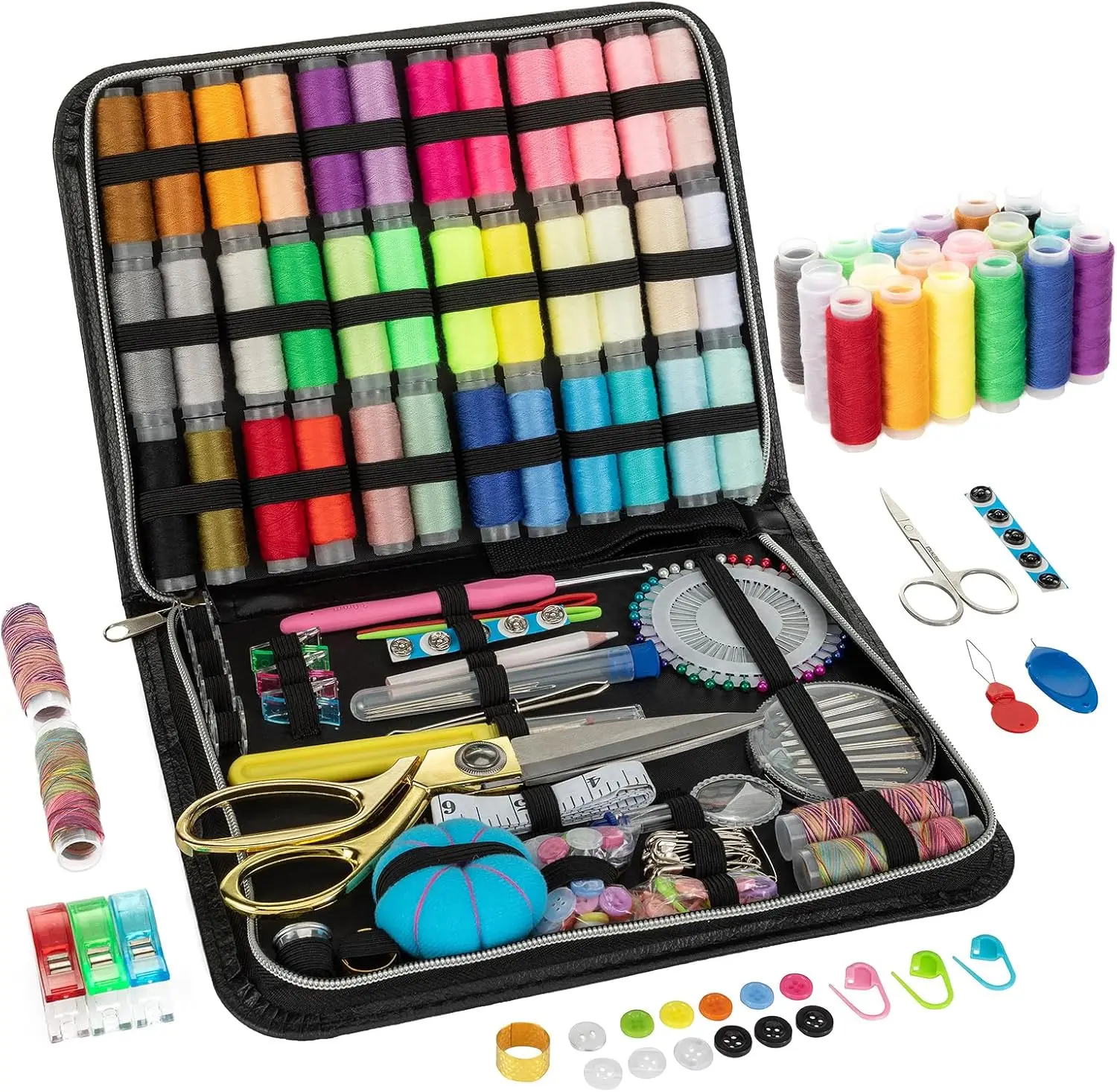 

Professional Sewing Kit with 230pcs Supplies, PU Leather Case, Travel Size for Adults, Beginners Friendly, Home Repair & DIY