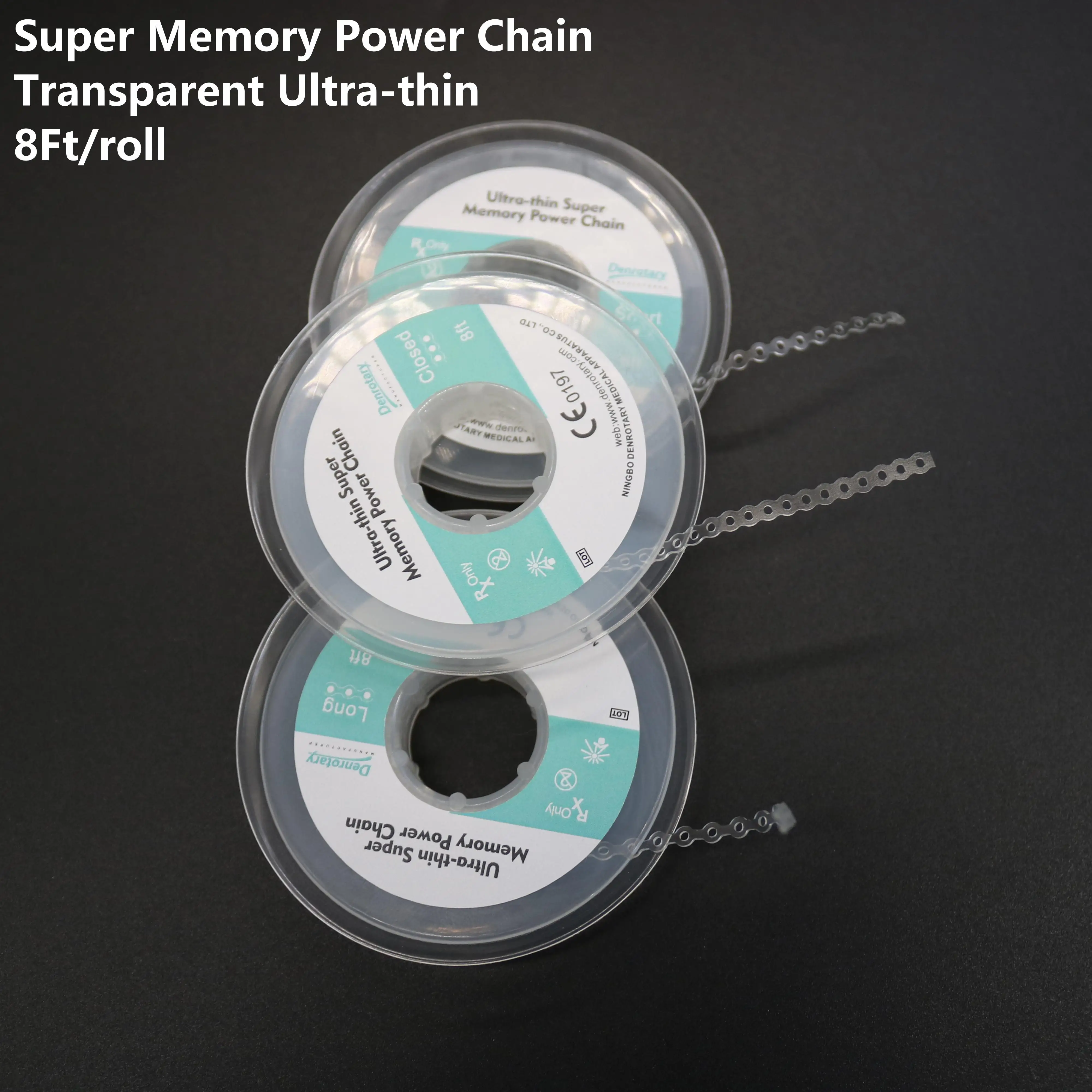 8Feet Dental Super Memory Power Chain Transparent Ultra-thin Short/Long/Closed