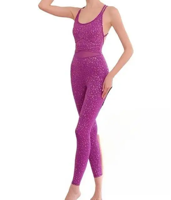 

Golden Shiny Jumpsuit, Women's One-Piece Sporty And Sexy Backless Aerial Fiess Jumpsuit 2025 Yoga Onesie