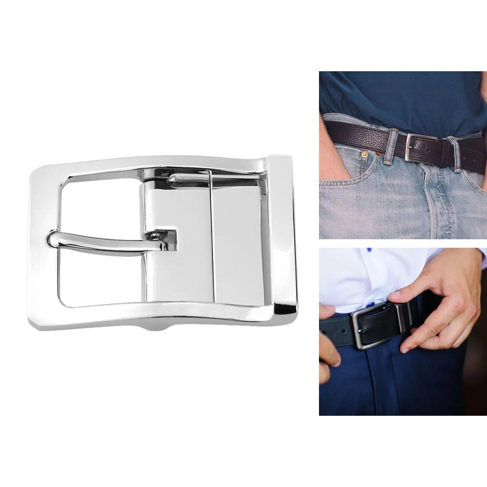 ビジネスカジュアルベルト用クラシック合金ピンバックル2個、交換オプション