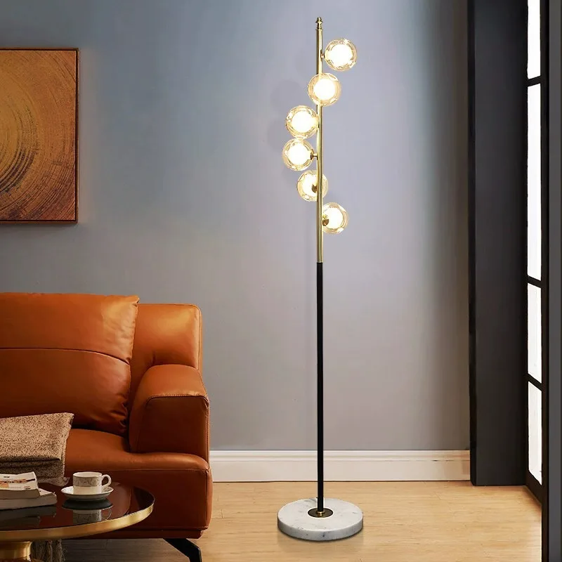 

Modern minimalist floor lamp, living room, bedroom, study, minimalist creative model room, marble LED