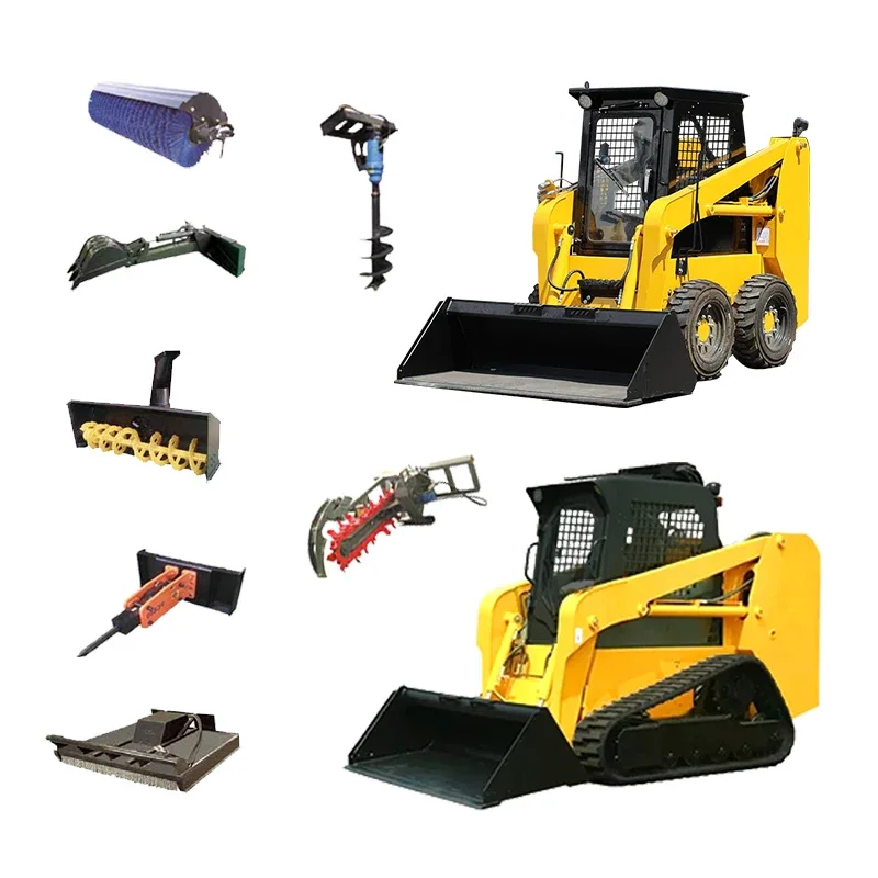 Multi Functional Skid Steer with Tracks 100 HP China Skidsteer Loader with Free Attachments