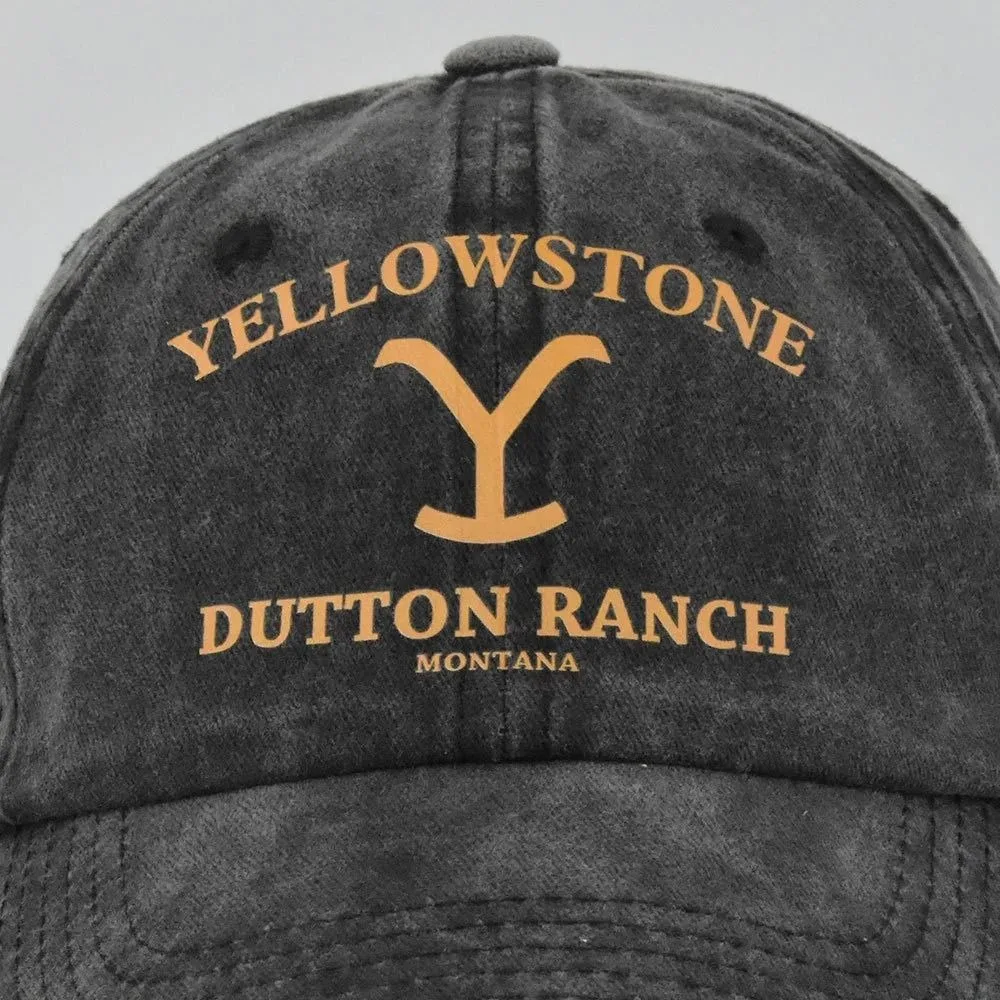 Washed Baseball Cap Vintage UV Protection Yellowstone Dutton Ranch Snapback Hat Visors