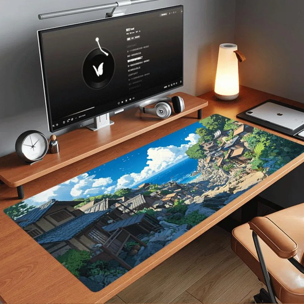 Japanese country-style table mat mouse pad - Anti-slip rubber base desk accessories desk organizers and trays tapis de souris